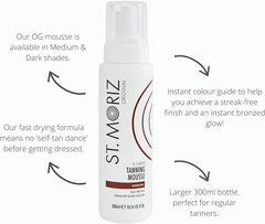 St Moriz Original Extra Large Instant Tanning Mousse in Medium | Fast Drying Vegan Fake Tan | With Wash Off Guide Colour | For Streak Free Bronzed Glow | Dermatologically Tested & Cruelty Free | 300ml - British D'sire