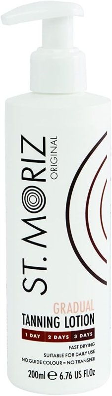 St Moriz Original Gradual Tanning Lotion | Hydrating Gradual Tanning Moisturiser with Fake Tan | Light to Dark | Gradual Tan Body Moisturiser | Dermatologically Tested | Vegan | Cruelty Free | 200ml - British D'sire Main image