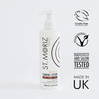 St Moriz Original Gradual Tanning Lotion | Hydrating Gradual Tanning Moisturiser with Fake Tan | Light to Dark | Gradual Tan Body Moisturiser | Dermatologically Tested | Vegan | Cruelty Free | 200ml - British D'sire