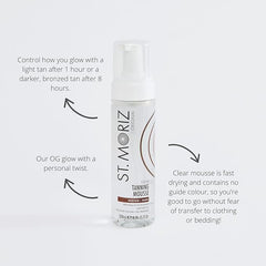 St Moriz Original Instant Clear Tanning Mousse in Medium to Dark | Fast Drying Vegan Fake Tan | Light Glow in 1 Hour, Deeper Glow After 8 Hours | Dermatologically Tested | Cruelty Free | 200ml - British D'sire