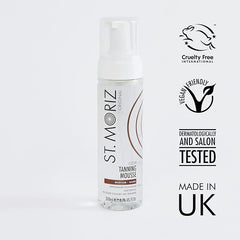 St Moriz Original Instant Clear Tanning Mousse in Medium to Dark | Fast Drying Vegan Fake Tan | Light Glow in 1 Hour, Deeper Glow After 8 Hours | Dermatologically Tested | Cruelty Free | 200ml - British D'sire