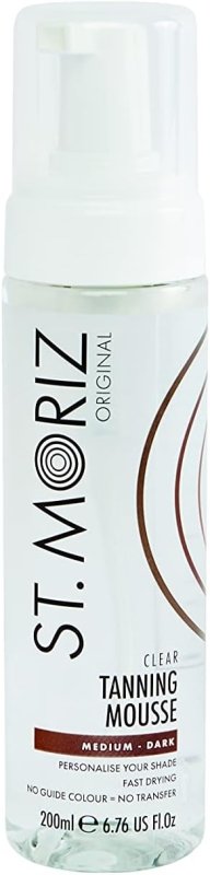 St Moriz Original Instant Clear Tanning Mousse in Medium to Dark | Fast Drying Vegan Fake Tan | Light Glow in 1 Hour, Deeper Glow After 8 Hours | Dermatologically Tested | Cruelty Free | 200ml - British D'sire Main image