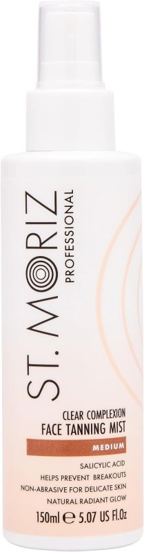 St Moriz Professional Clear Complexion Tanning Face Mist | Fast Drying Buildable Fake Tan Spray | With Salicylic Acid to Help Prevent Breakouts | Kind to Skin | Natural Buildable Face Glow | 150ml - British D'sire