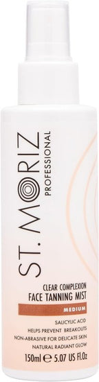 St Moriz Professional Clear Complexion Tanning Face Mist | Fast Drying Buildable Fake Tan Spray | With Salicylic Acid to Help Prevent Breakouts | Kind to Skin | Natural Buildable Face Glow | 150ml - British D'sire
