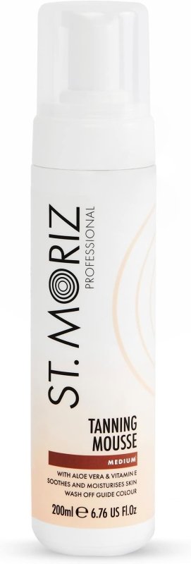 St Moriz Professional Instant Tanning Mousse in Medium | Fast Drying Vegan Fake Tan | With Aloe Vera & Vitamin E | For Streak Free Medium Golden Glow | Dermatologically Tested & Cruelty Free | 200ml - British D'sire Main image
