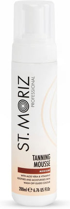 St Moriz Professional Instant Tanning Mousse in Medium | Fast Drying Vegan Fake Tan | With Aloe Vera & Vitamin E | For Streak Free Medium Golden Glow | Dermatologically Tested & Cruelty Free | 200ml - British D'sire