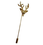 Stag's Head Lapel Pin, Gold - All Products - British D'sire
