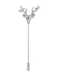 Stag's Head Lapel Pin, Silver - All Products - British D'sire