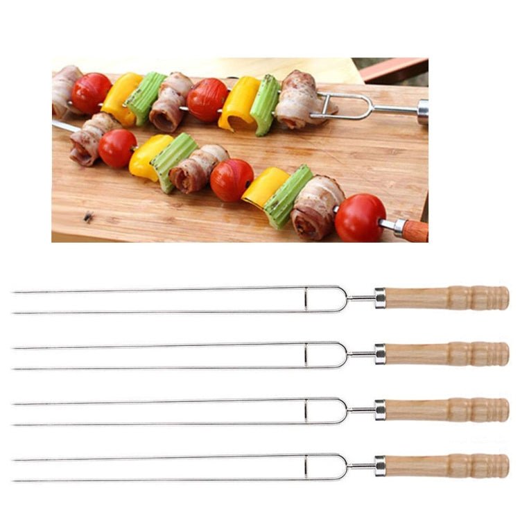 Stainless Steel Barbecue Skewers Barbecue Fork U - shaped Barbecue Fork, Spec: 4pcs - British D'sire