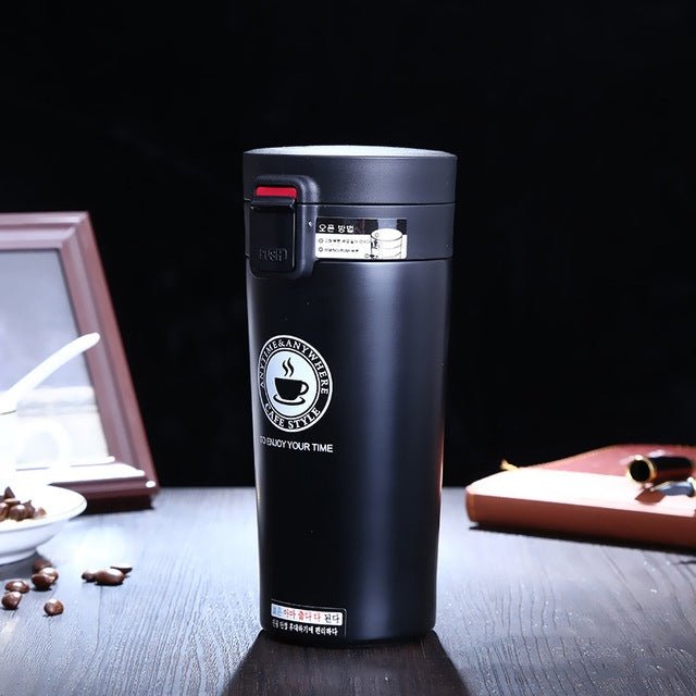 Stainless Steel Thermos Cups Insulated Tumbler, Capacity:380ml(BLACK) - British D'sire Main image