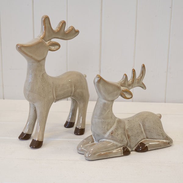 Standing Fawn Brown Reindeer Ornament - Christmas Decor - British D'sire