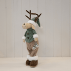 Standing Male Felt Elk Christmas Ornament with Antlers - Christmas Decor - British D'sire