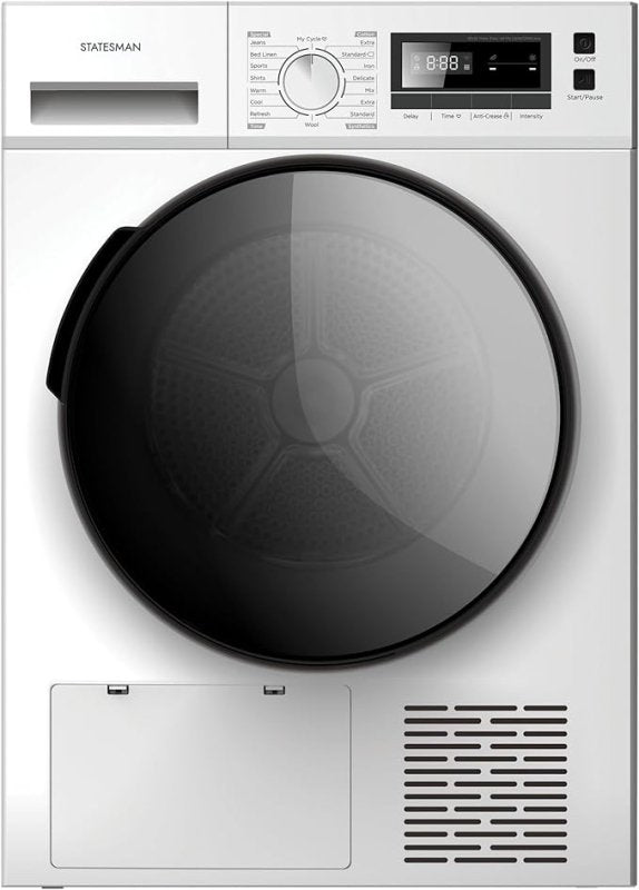 Statesman THP18W Heat Pump Tumble Dryer, 8Kg Load Capacity, LED Display, 16 Programmes, Anti Crease, Child Lock, White - British D'sire Main image