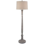 Stella Floor Lamp With Linen Shade - Lamps - British D'sire