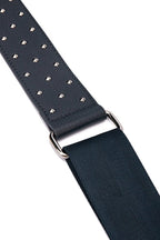 Stevie Studded Navy Leather Strap With Silver Hardware - Pre - order Oct Delivery - Accessories - British D'sire