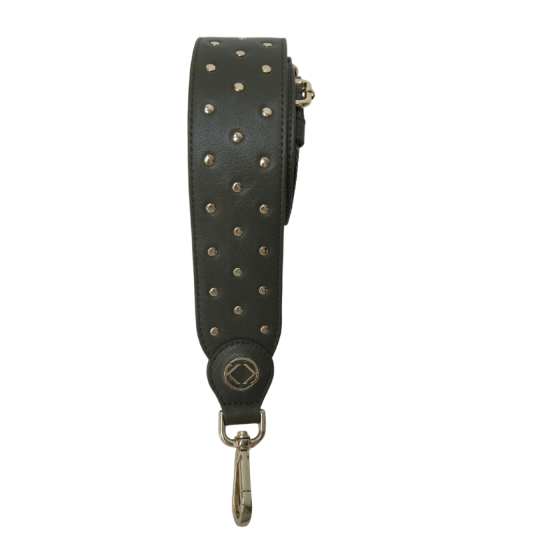 Stevie Studded Olive Leather Strap - Accessories - British D'sire