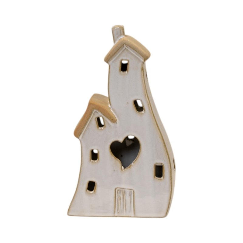 Stone Glazed Ceramic Twin House Ornament - Home Decor - British D'sire Main image