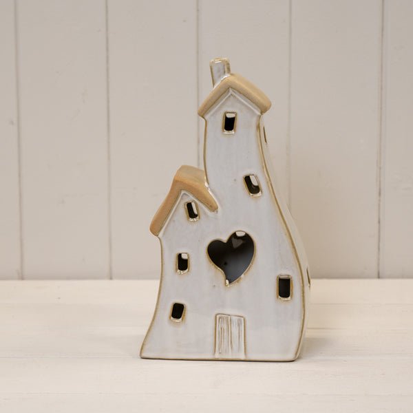 Stone Glazed Ceramic Twin House Ornament - Home Decor - British D'sire