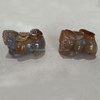 Stone hand carved craft pixiu chinese home decoration religious buddhism carved jade fengshui green stone carved fish engraving - Stone Carving - British D'sire