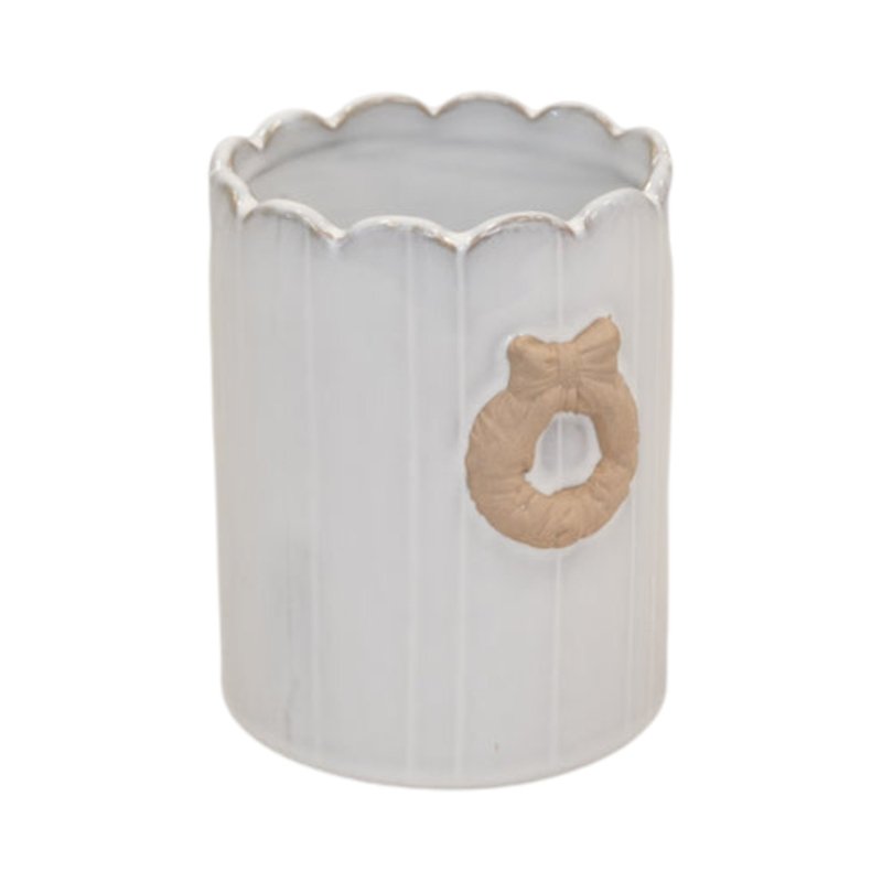 Stoneglazed Christmas Wreath Pot - Plant Pot - British D'sire
