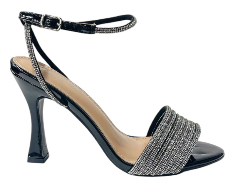 Strappy Rhinestone Spool Heel Shoes Secondary image
