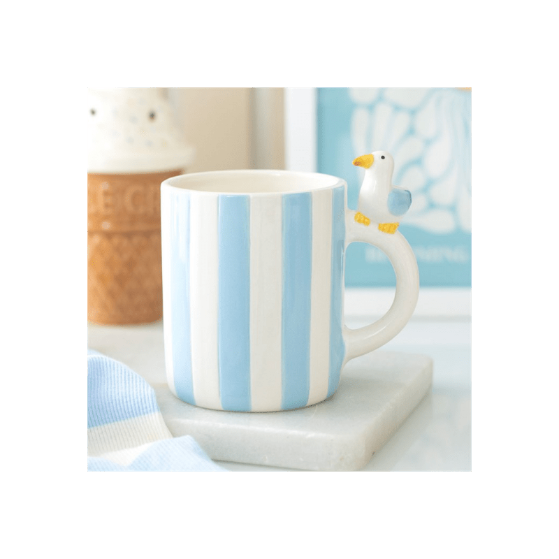 Striped Mug with Seagull - Coffe Mug - British D'sire