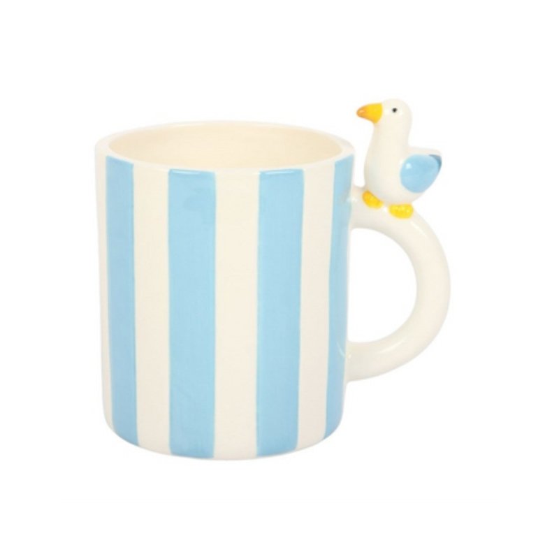 Striped Mug with Seagull - Coffe Mug - British D'sire Main image