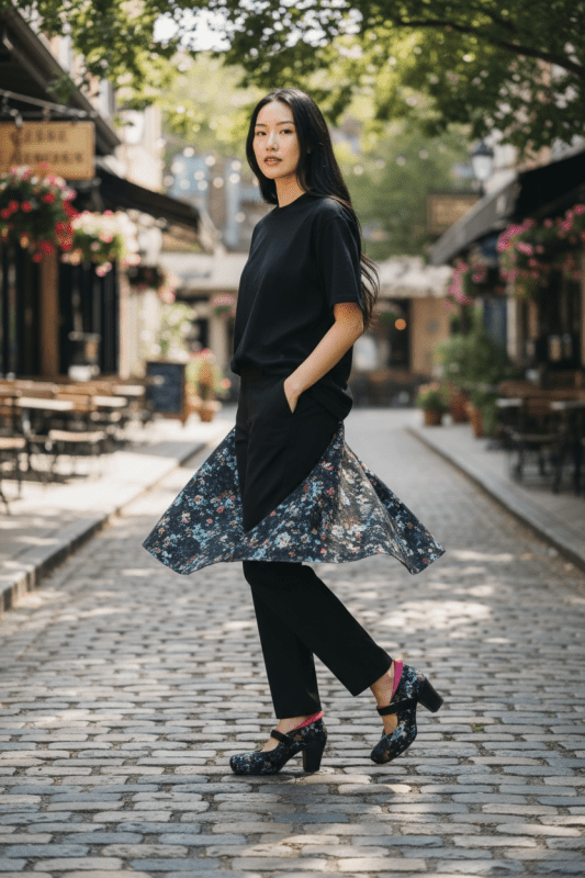 Stylo - Black Antique Floral heel shoes - Heel Shoe - British D'sire