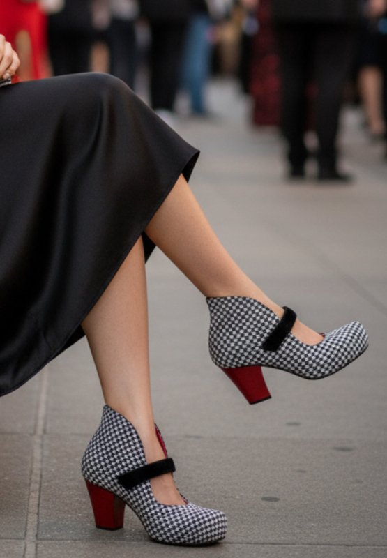 Stylo - Houndstooth bar shoe - Heel Shoe - British D'sire