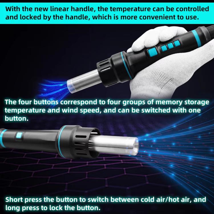 SUGON 8650 1300W Hot Air Soldering Station Big Wind Power Maintenance Motherboard CPU Desoldering Station With 4 Air Nozzles(EU Plug) - British D'sire