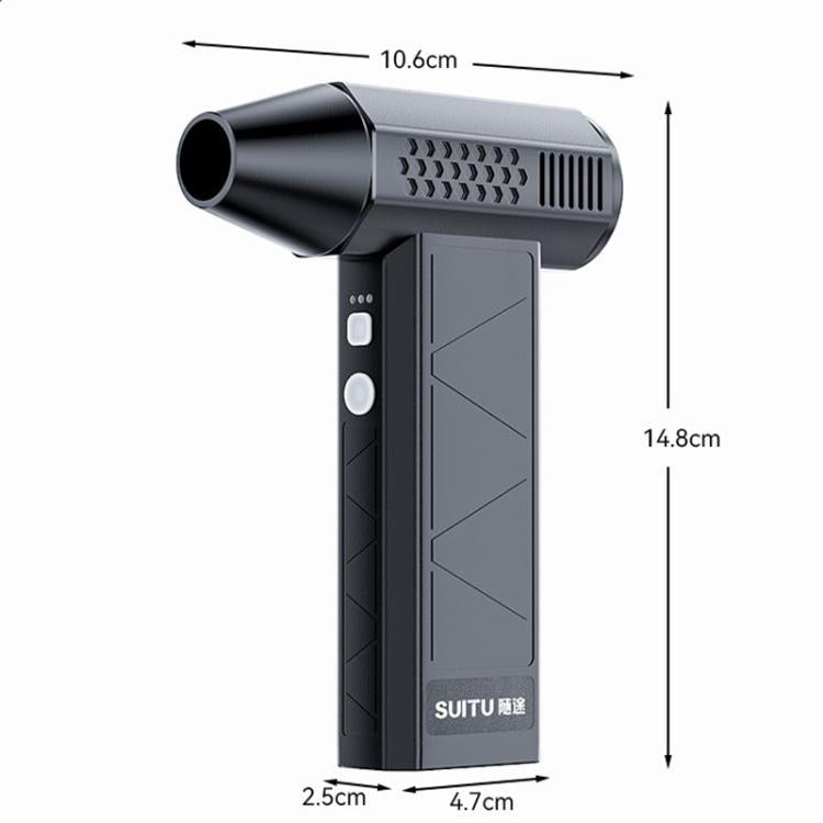 SUITU ST - 8113 Outdoor Turbine Fan Home Lithium - ion Dust Blower Handheld Hair Dryer, Style: Blower Gray - British D'sire