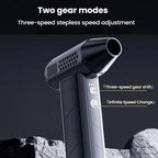 SUITU ST - 8113 Outdoor Turbine Fan Home Lithium - ion Dust Blower Handheld Hair Dryer, Style: Blower+Vacuum Cleaner Gray - British D'sire
