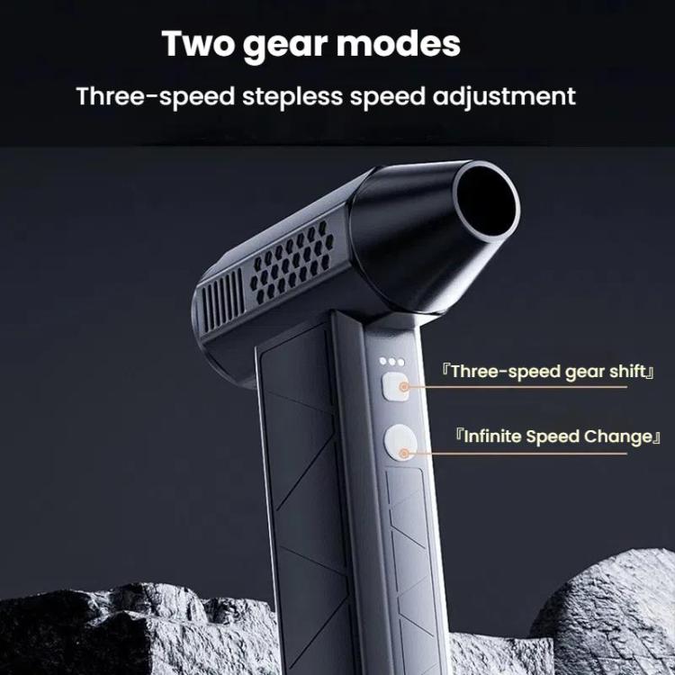 SUITU ST - 8113 Outdoor Turbine Fan Home Lithium - ion Dust Blower Handheld Hair Dryer, Style: Blower+Vacuum Cleaner Gray - British D'sire