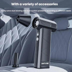 SUITU ST - 8113 Outdoor Turbine Fan Home Lithium - ion Dust Blower Handheld Hair Dryer, Style: Blower+Vacuum Cleaner Gray - British D'sire