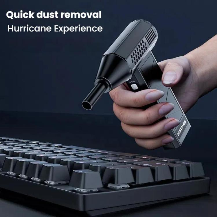 SUITU ST - 8113 Outdoor Turbine Fan Home Lithium - ion Dust Blower Handheld Hair Dryer, Style: Blower+Vacuum Cleaner Gray - British D'sire