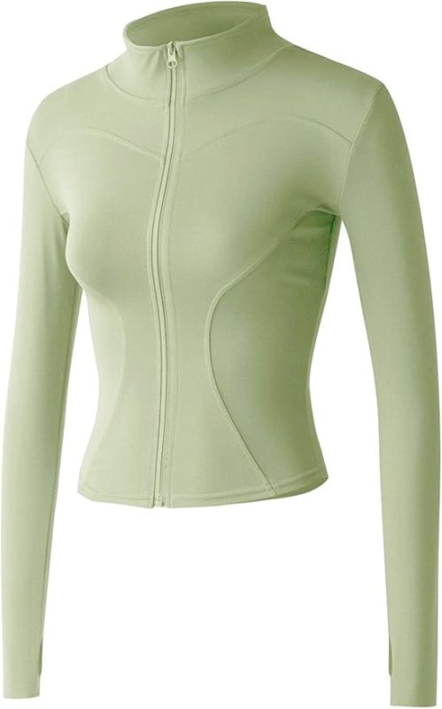 Sukany Women's Slim Fit Lightweight Athletic Full Zip Stretchy Workout Running Track Jacket with Thumb Holes Secondary image