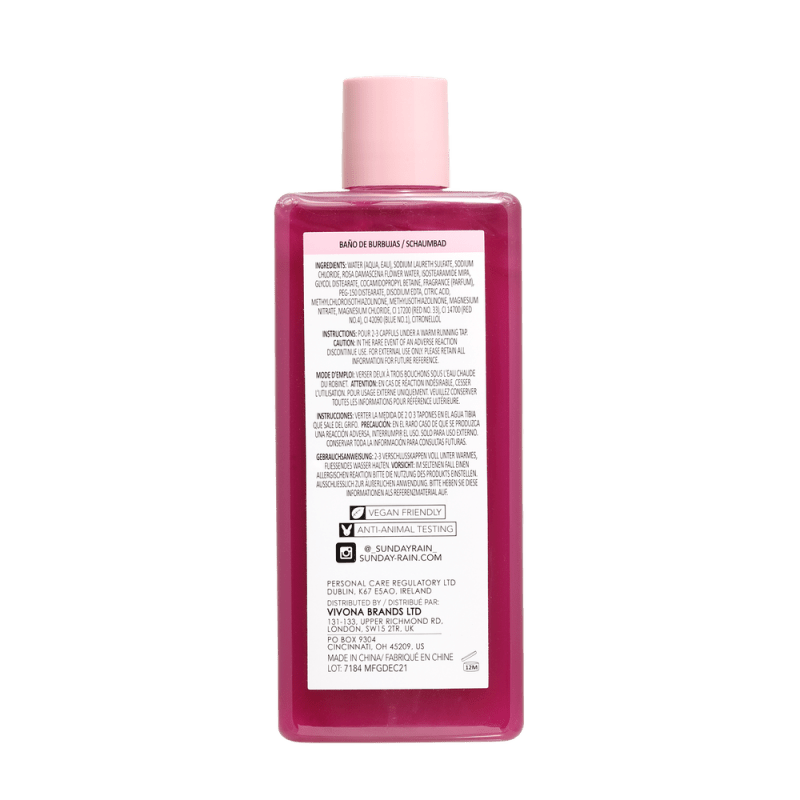 Sunday Rain Bubble Bath Rose, 450ml - Bubble Bath - British D'sire