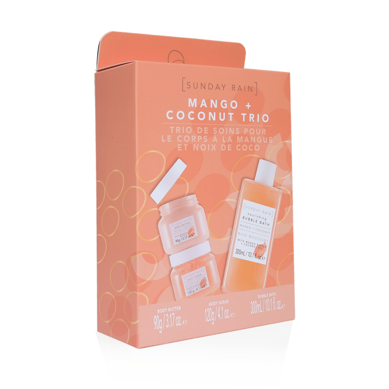 Sunday Rain Mango and Coconut Trio - Bath & Body Gift Sets - British D'sire