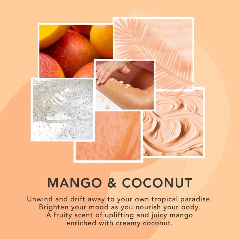 Sunday Rain Polishing Body Scrub for Extra Smooth & Soft Skin, Vegan and Cruelty - Free, Tropical Mango Butter and Coconut Oil, 265g - Body Scrub - British D'sire