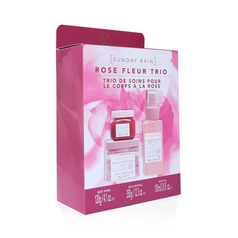 Sunday Rain Rose Fleur Trio - Bath & Body Gift Sets - British D'sire
