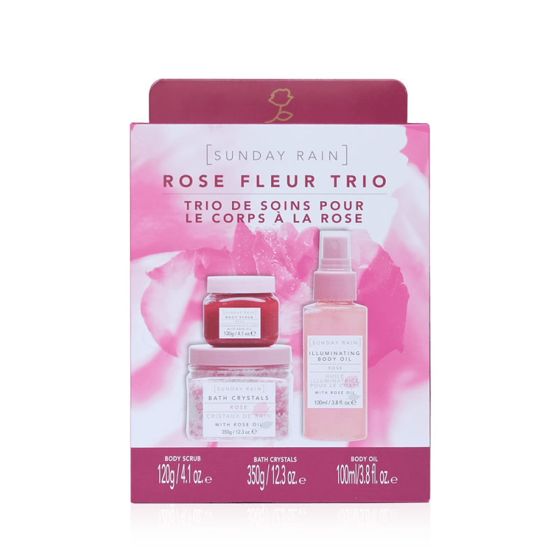 Sunday Rain Rose Fleur Trio - Bath & Body Gift Sets - British D'sire