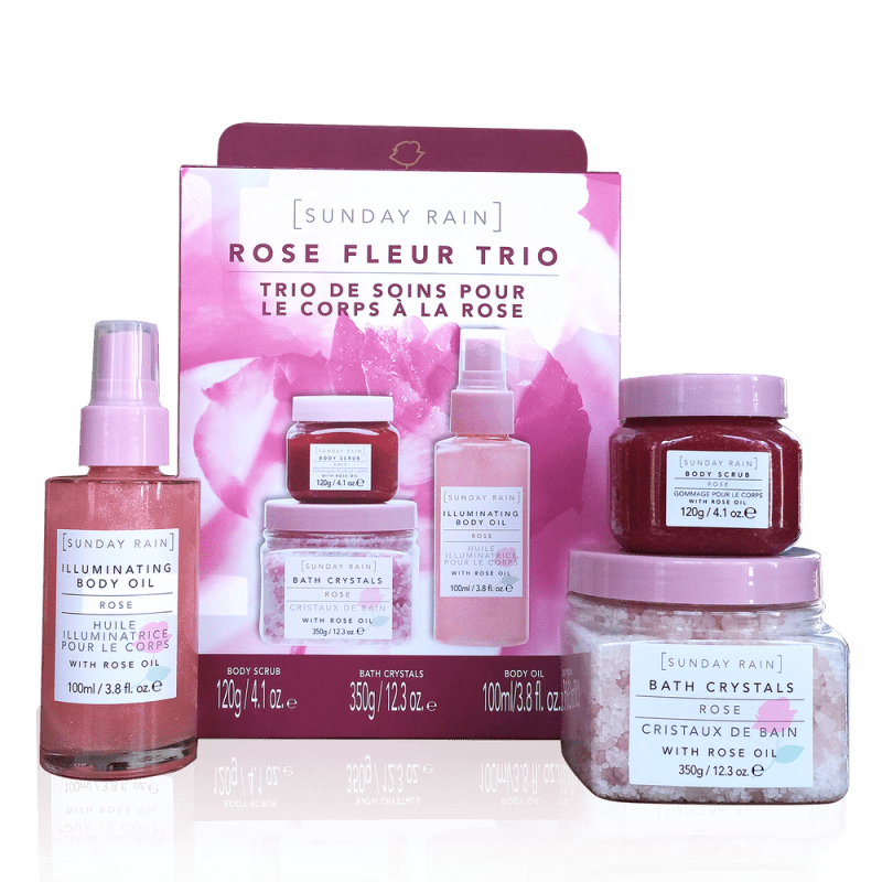Sunday Rain Rose Fleur Trio - Bath & Body Gift Sets - British D'sire