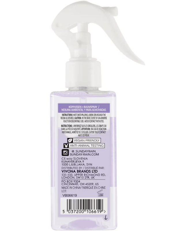 Sunday Rain Sleep Easy Luxury Relaxing Soothing Pillow and Room Mist Spray, Vegan and Cruelty-Free, Lavender and Cedarwood, 200ml Secondary image