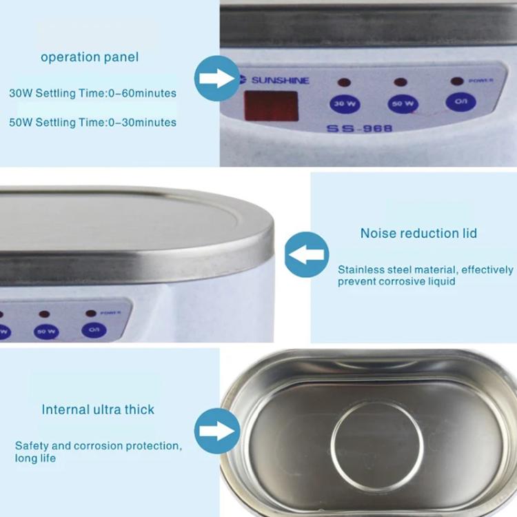 SUNSHINE 968 Mini Jewellery Glasses Cleaner Ultrasonic Cleaner EU Plug - British D'sire
