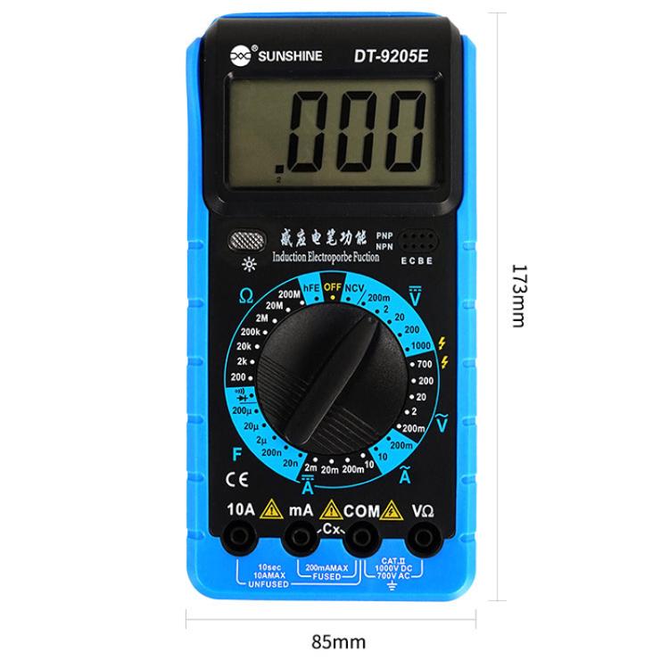 SUNSHINE DT - 9205E High - Precision Digital Multimeter For Measuring Current Voltage Portable Repair Electrician Meter With Burn Protection - British D'sire