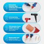 SUNSHINE SS - 024B Replaceable Stainless Steel Probe Tips Soft Silicone Multimeter Probe Tips - British D'sire