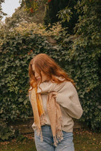 Sunshine Yellow Cream Mix Polka Dot Ombre Tassel Pashmina - Scarves & Snoods - British D'sire