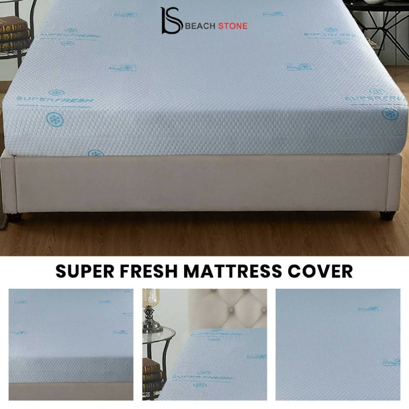 Super Fresh Polygon Pattern Zipped Mattress Protector - Matress Protector - British D'sire