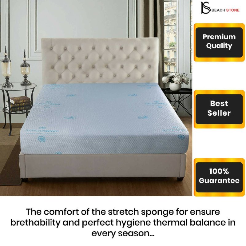 Super Fresh Polygon Pattern Zipped Mattress Protector - Matress Protector - British D'sire