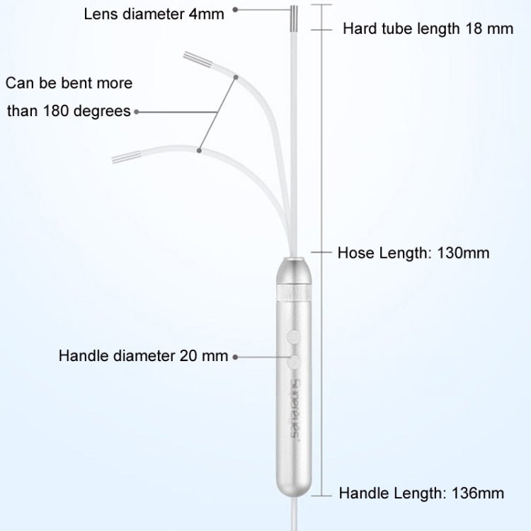 Supereyes Y001+ 4mm Focusable Tube Nasal Throat Oral Electronic Endoscope - British D'sire